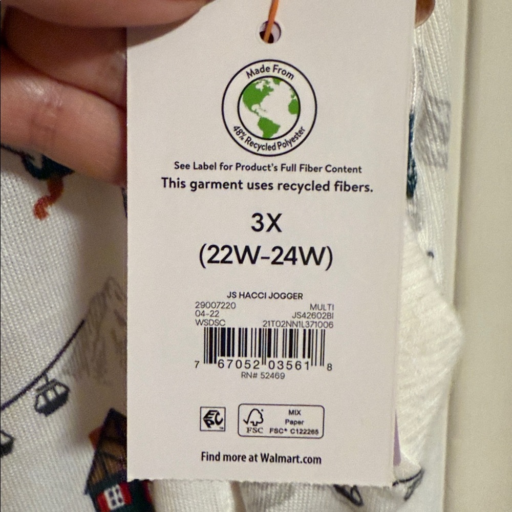 Women's White Ski Print Pajama Pants - Picture 2 of 7